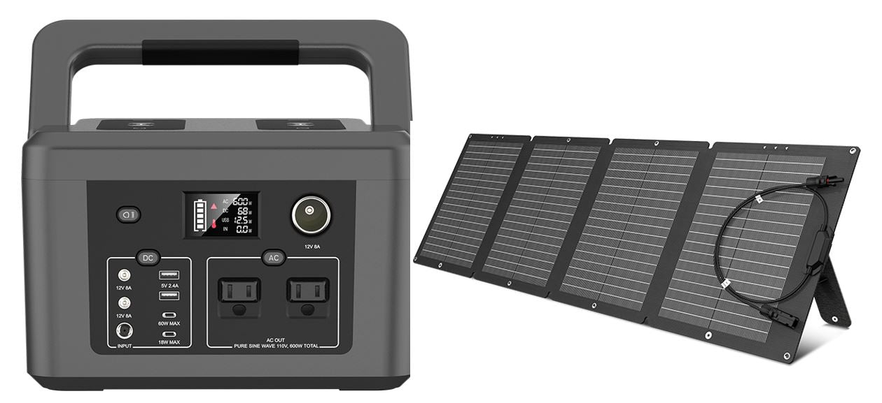 Solar Autark Paket - Batterie D600 + klappbares Solarpanel 100 W Dachzelt Zubehör OutdoorU